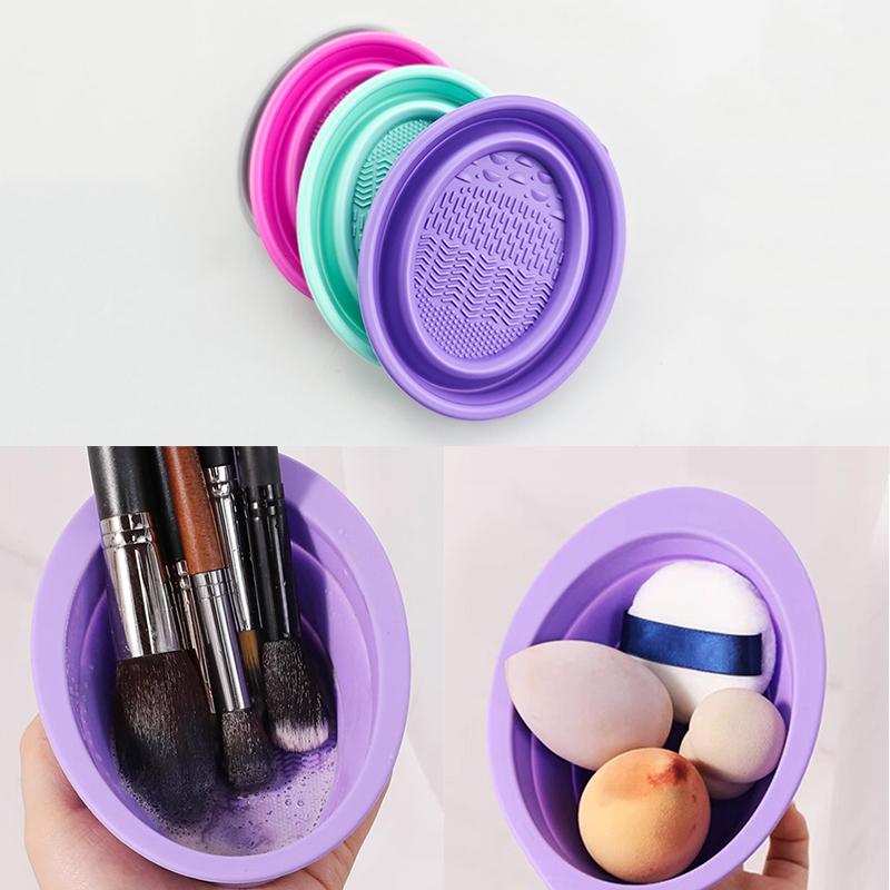 Beauty Dish Softbox - Soft Silicone Makeup Brush Cleaner Folding