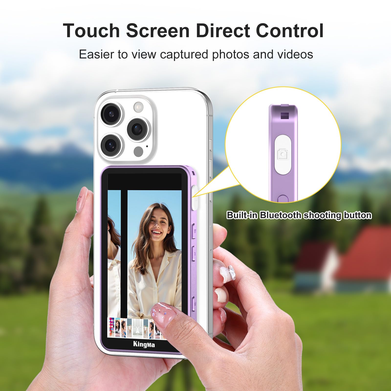 Photography Zooming - KingMa Magnetic Phone Vlog Selfie Touchscreen