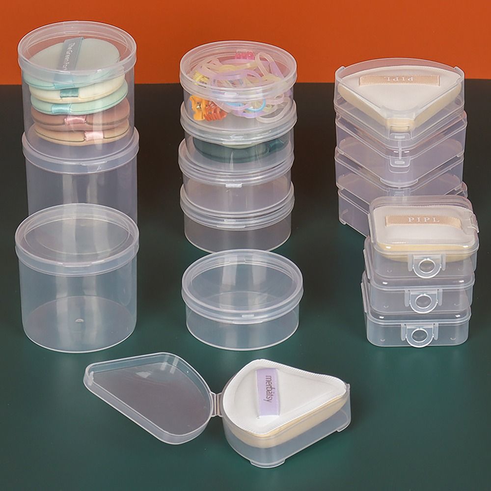 Beauty Dish Softbox - 1Pcs Transparent Powder Puff Box Makeup