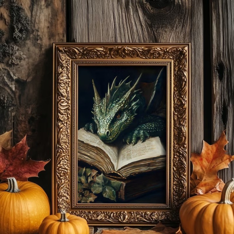 Large Dragon Reading Book Post - огляд і ціна Photography Night