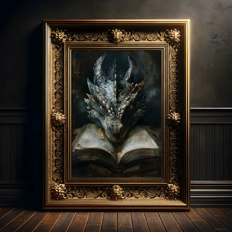 Large Dragon Reading Book Post - огляд і ціна Photography Night