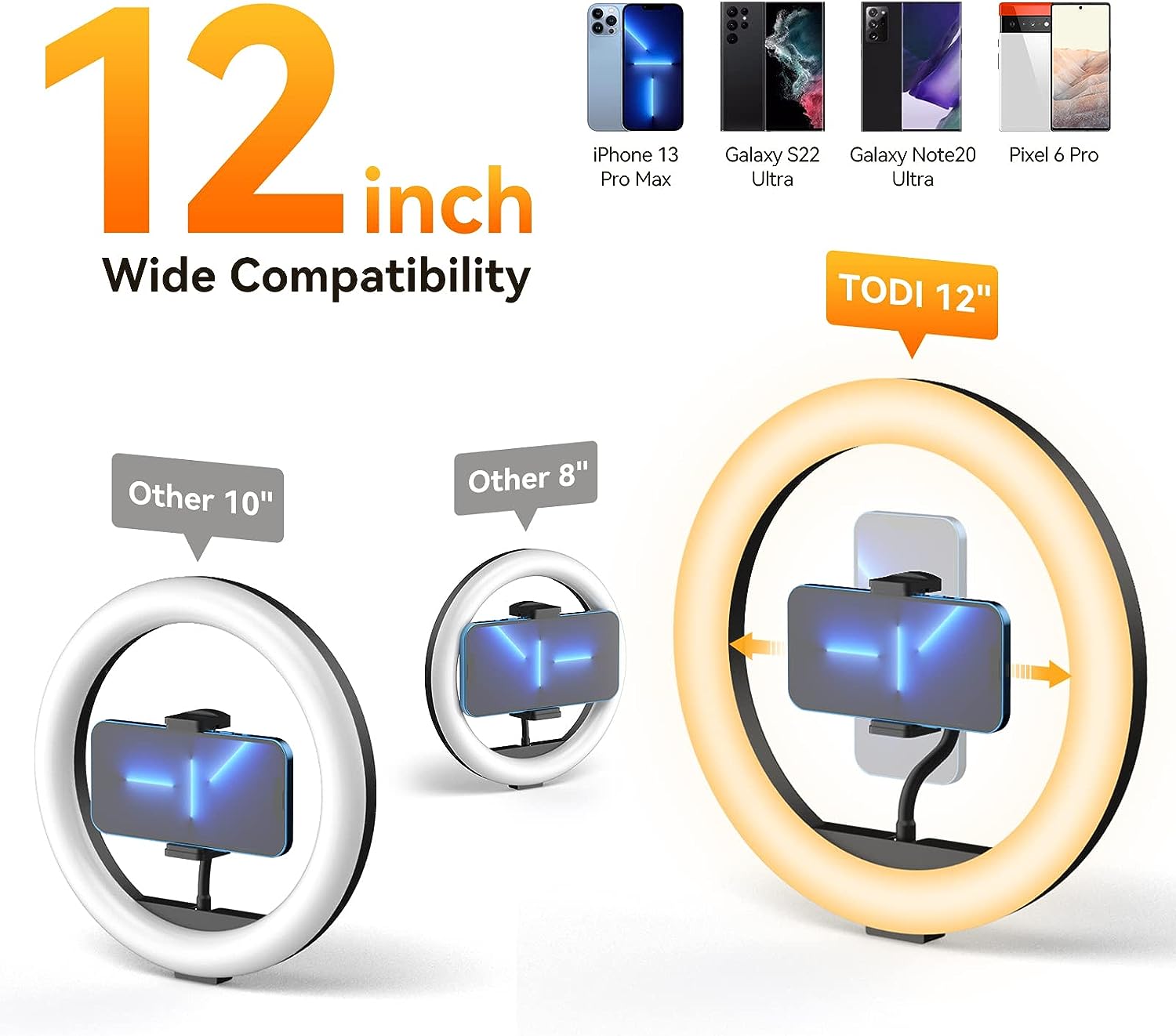 12’’Selfie Ring Light with Adj - огляд і ціна Photography Zooming