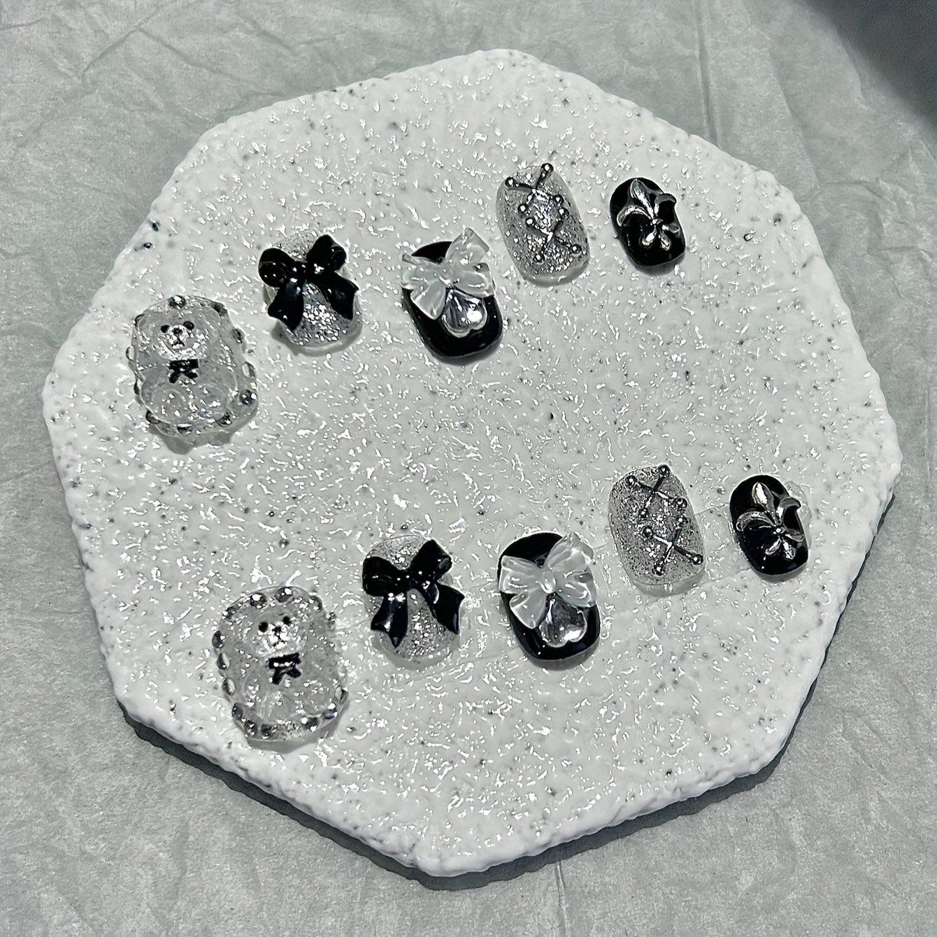 10 PCS Sheer Lace Bear Nail Ar - огляд і ціна Photography Night
