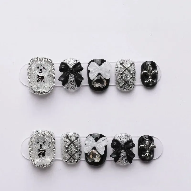 10 PCS Sheer Lace Bear Nail Ar - огляд і ціна Photography Night