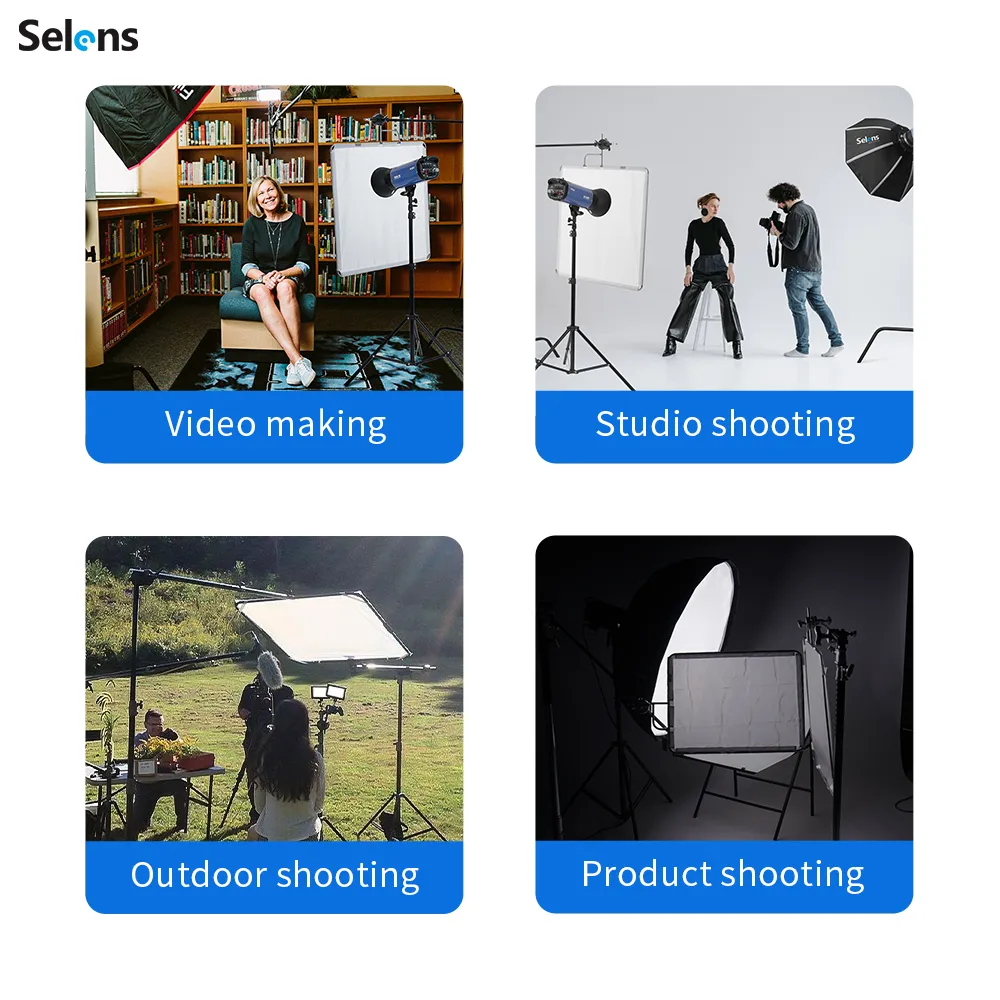 Selens Light Reflector Flag wi - огляд і ціна Photography Umbrella Lighting Kit